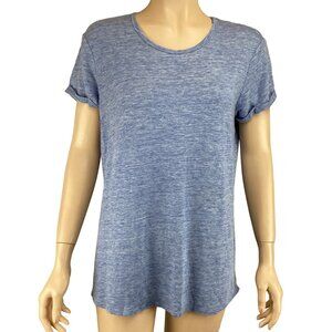 J.McLaughlin Top Size Medium‎ Blue Linen T-Shirt Stretch Comfortable
